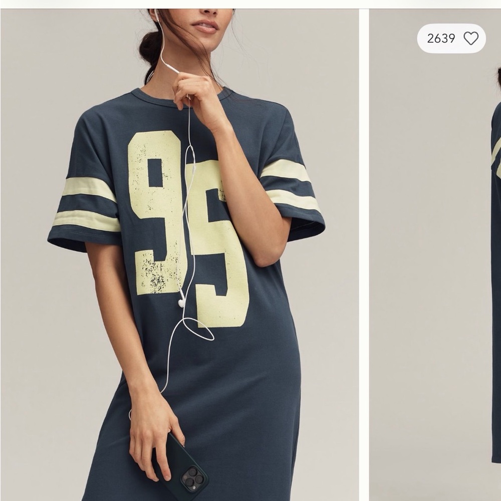 Anthropologie Navy Midi Dress with Cream Stripes - Picture 7 of 8